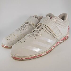 Men's Adidas Adipower Weightlifting II Shoes White Pink Size 12.5 Power Training